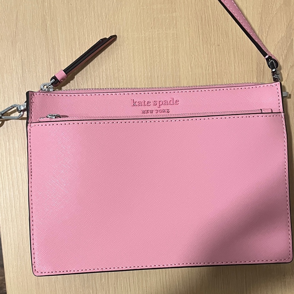 kate spade Pink Leather Wristlet Crossbody